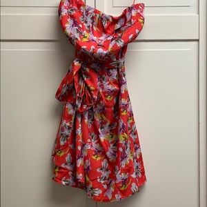 Floral strapless dress